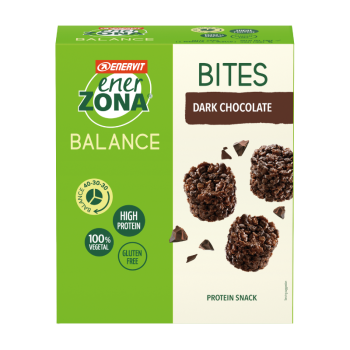 enervit enerzona balance snack bites minirock 40-30-30 soia e cioccolato fondente 5 minipack da 24g